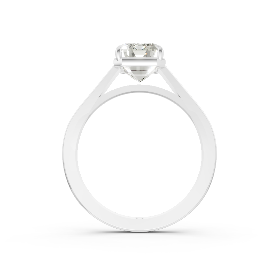 Emerald Diamond Tapered Band Ring