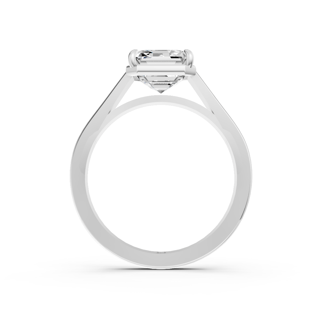 Asscher Diamond Tapered Band Ring