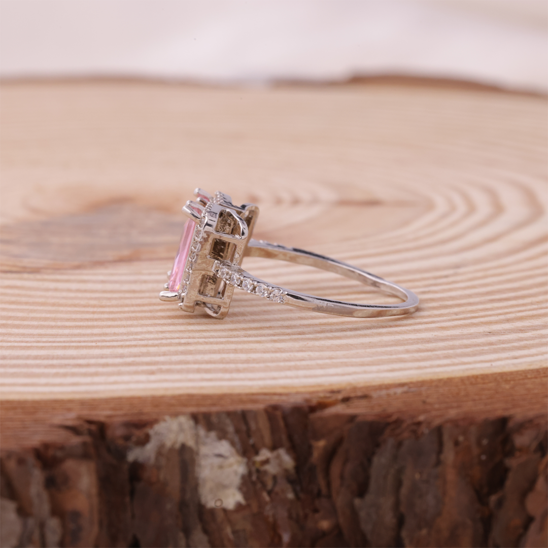 Pink Emerald Open Cuff Engagement Ring