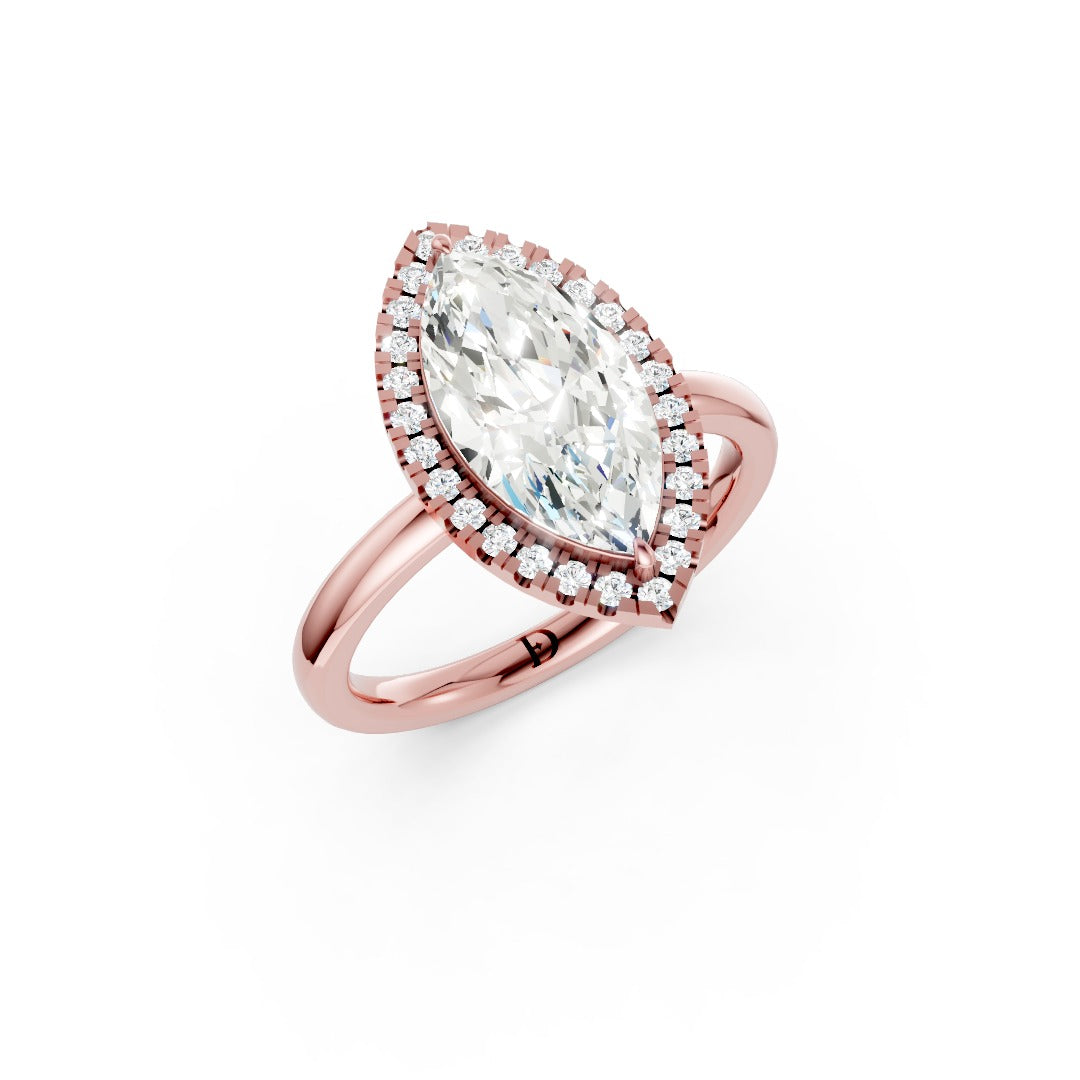 Marquise Cut Lab Created Diamond Halo Anniversary Ring