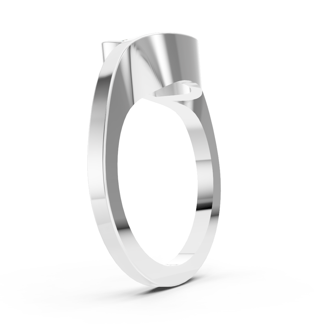 Emerald Cut Diamond Bypass Bezel Engagement Ring