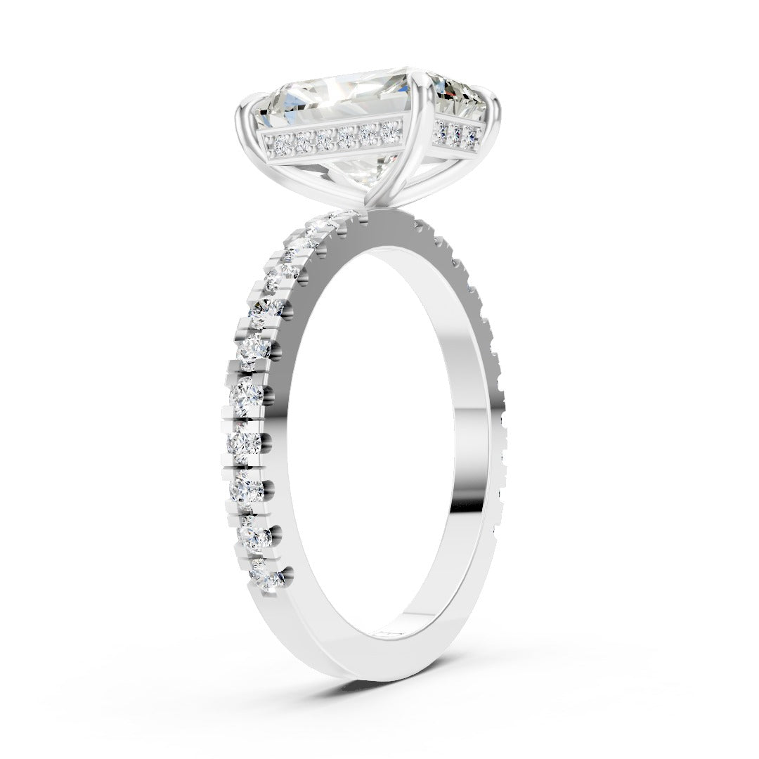 Radiant Diamond With Under-Halo Settings Ring