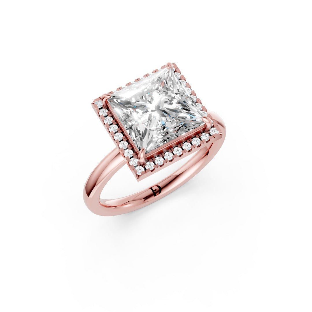 Princess Cut Lab Created Diamond Halo Anniversary Ring