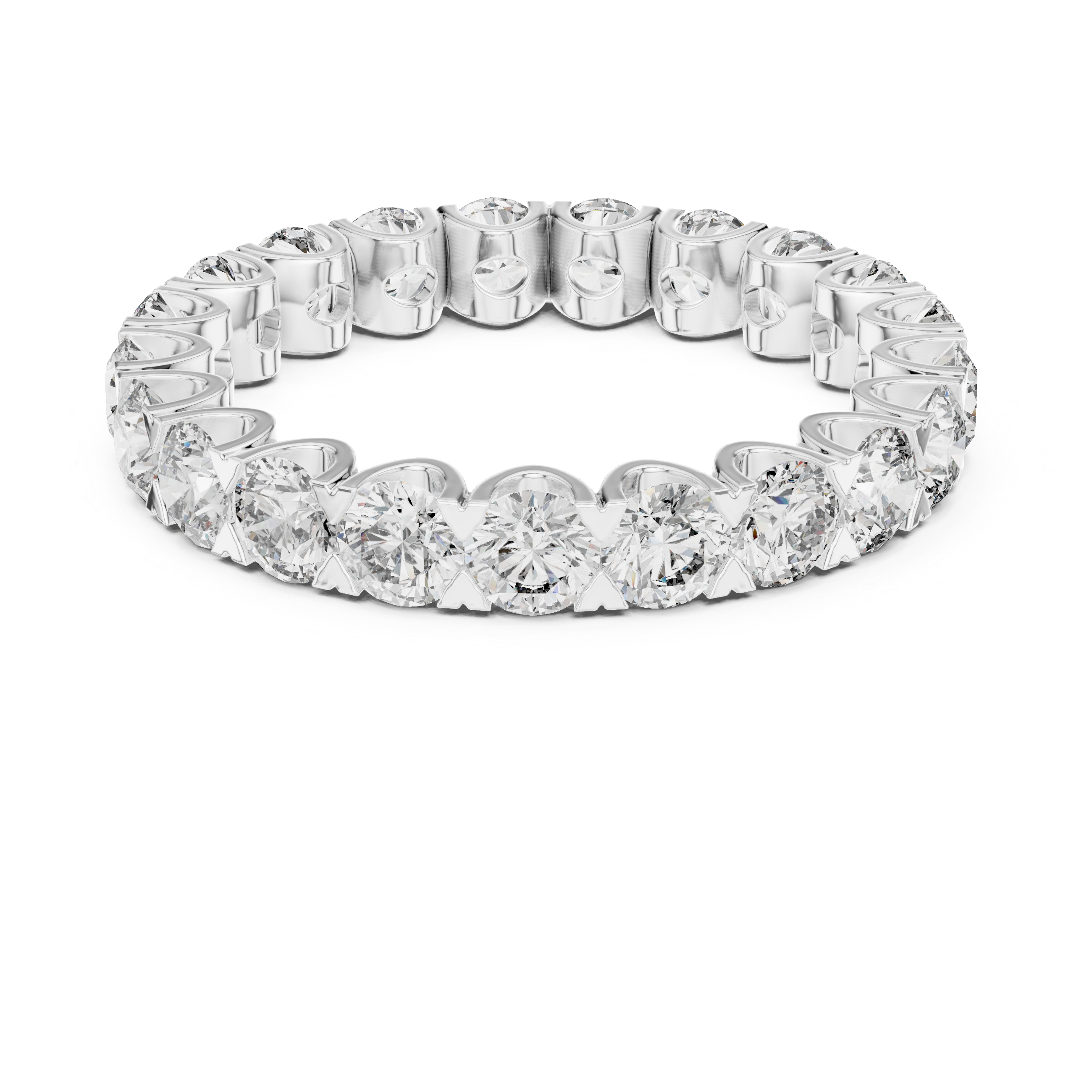 Round Diamond U Prong Eternity Band