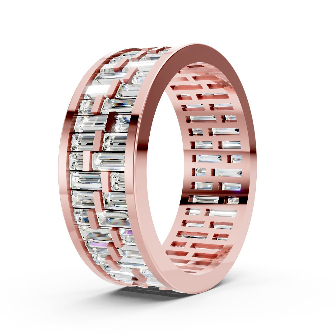 Baguette Cut Channel Set Lab Grown Diamond Wild Band