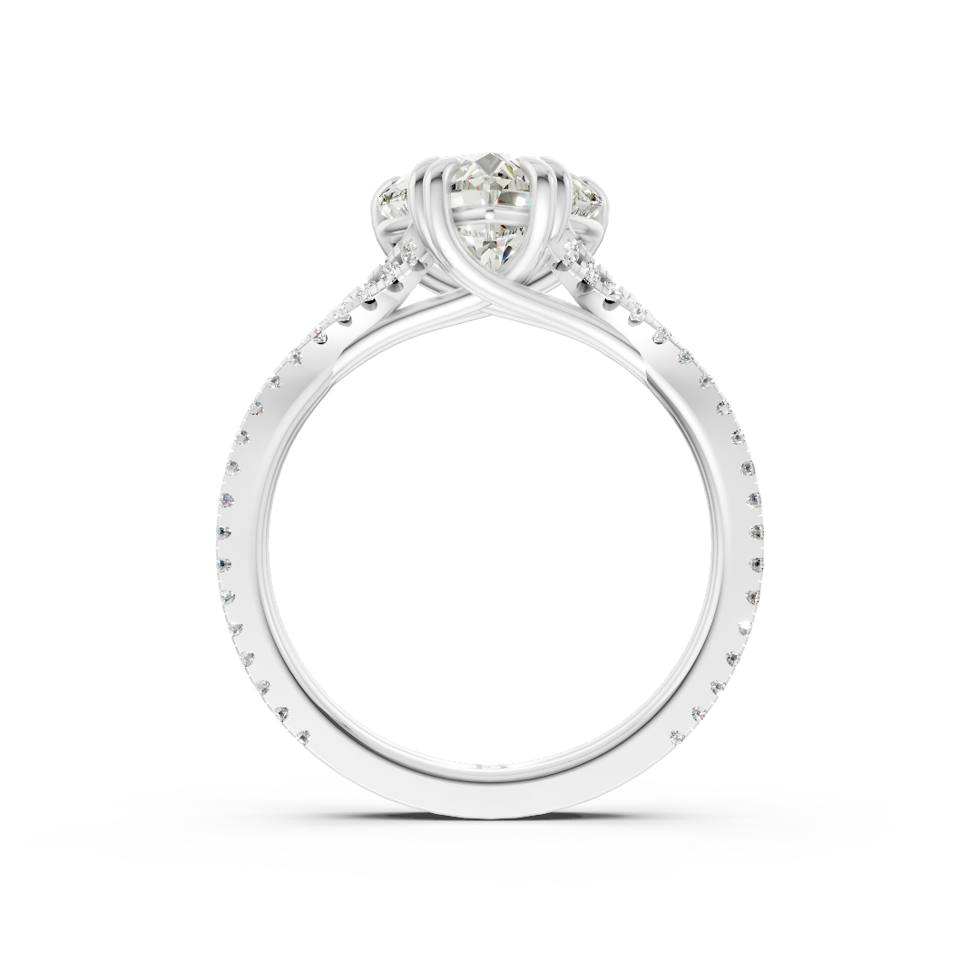 Heart Diamond Double Band Engagement Ring