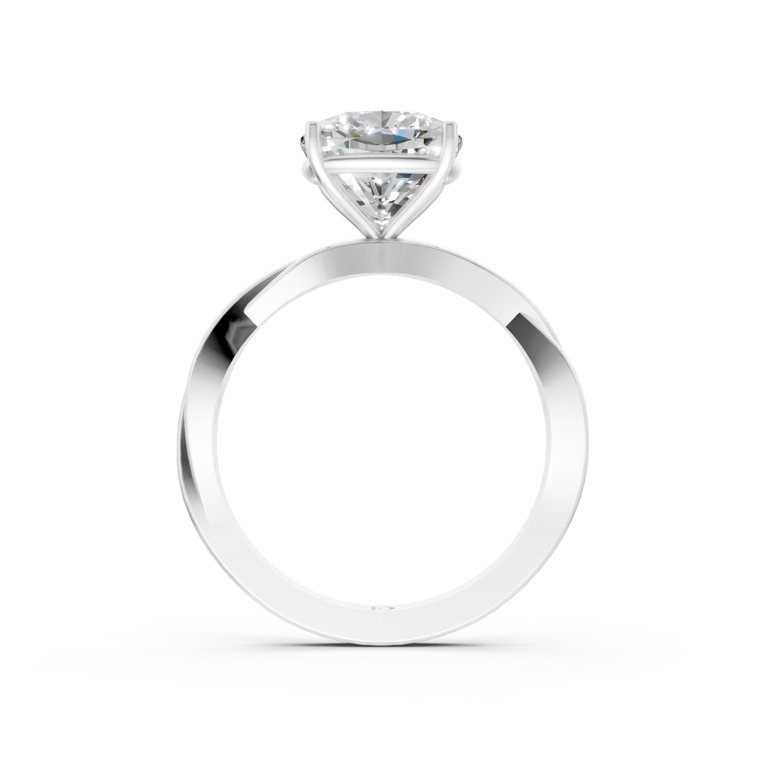 Cushion Cut Diamond Crisscross Ring