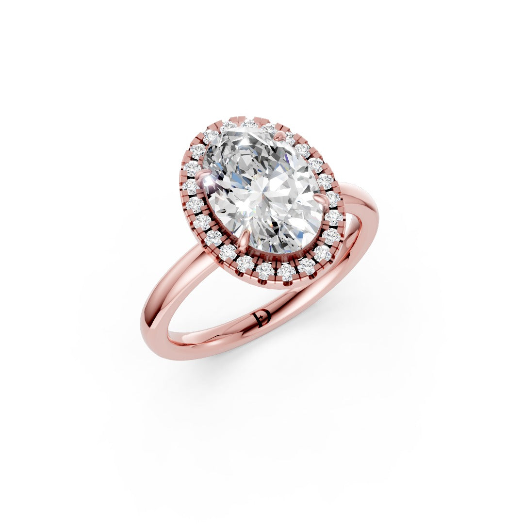 Oval Cut Lab Created Diamond Halo Anniversary Ring