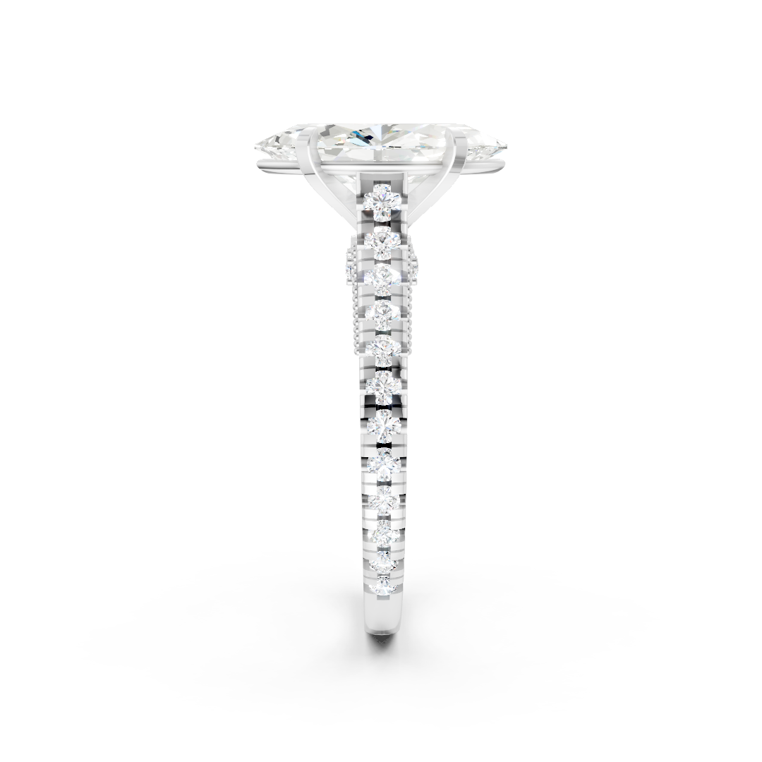 Marquise Diamond Graduation Set Engagement Ring
