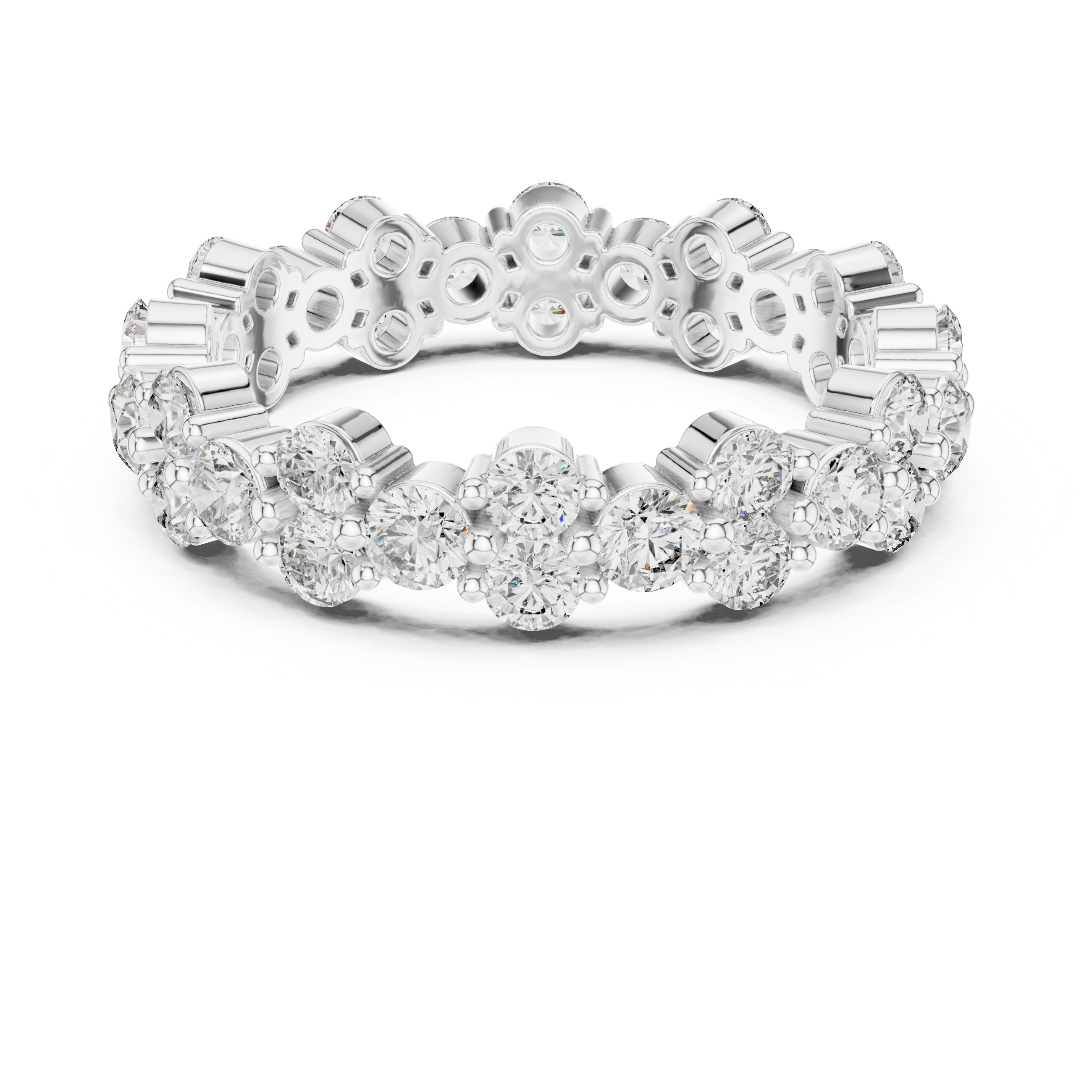 Round Cut Bubble Prong Band