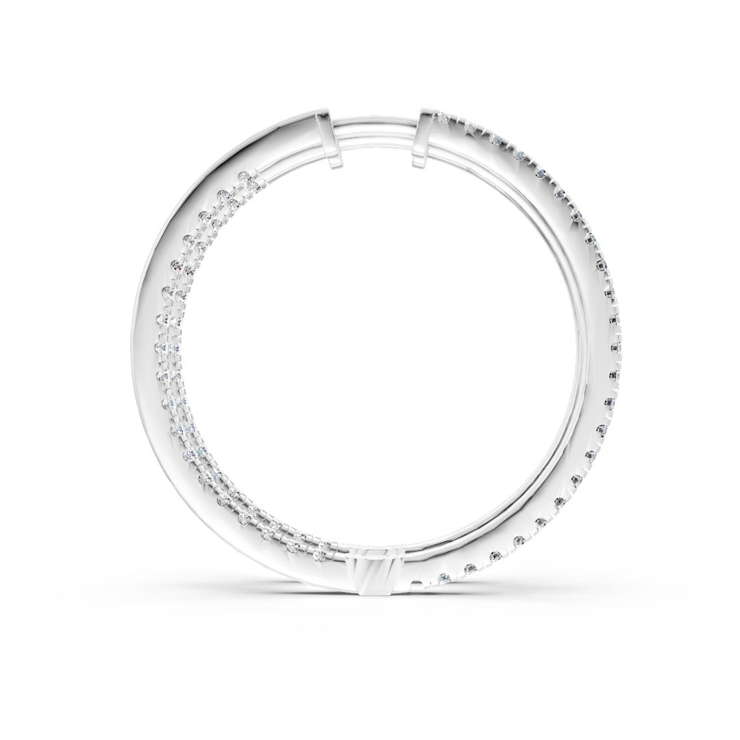 Elegant And Timeless Inside out Diamond Hoop Earrings