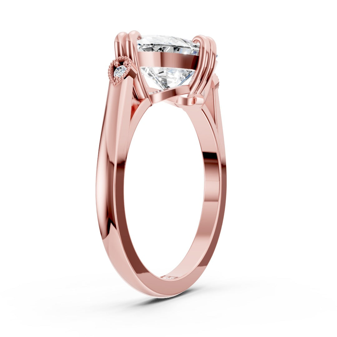 Oval Cut Lab Grown East Or west Diamond Engagement Ring