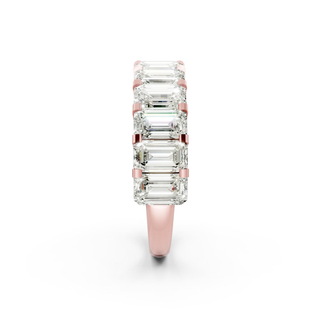 Emerald Diamond U Shaped Wedding Band
