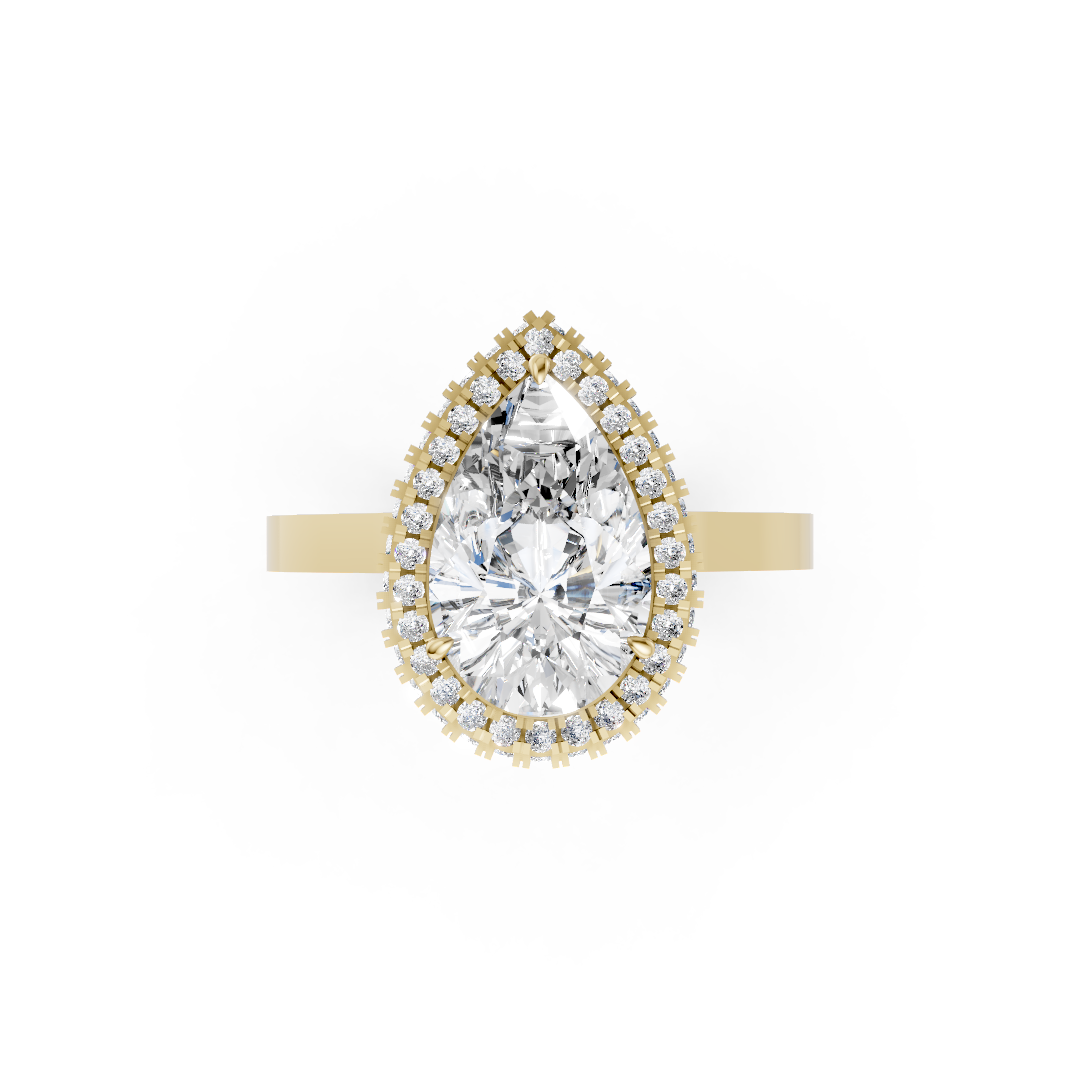 Pear Diamond Double Halo Ring