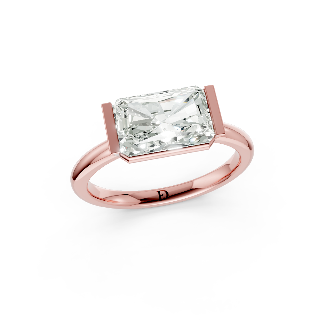 Radiant Cut Half Bezel Set Ring