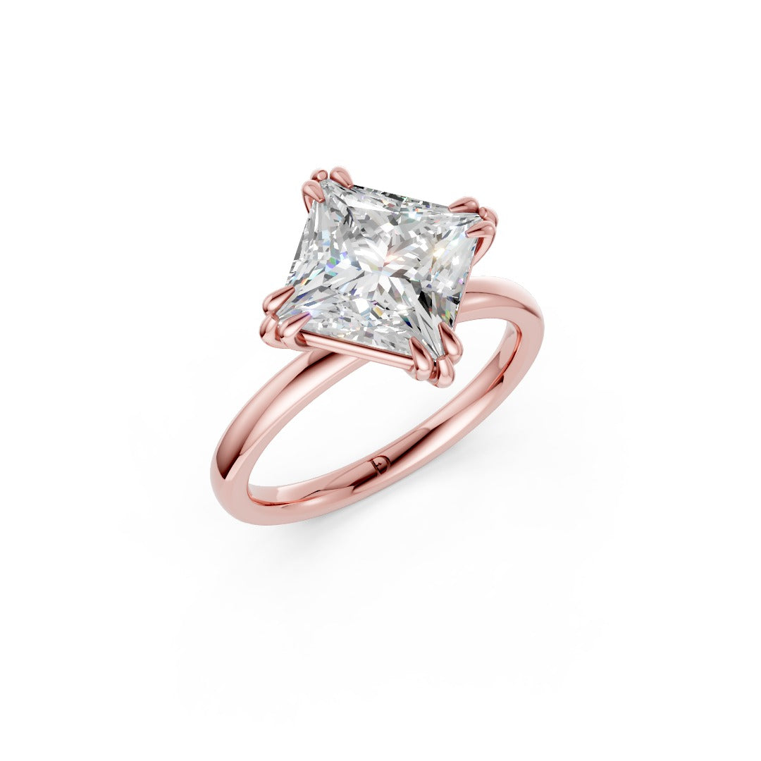 Kite Set Princess Cut Solitaire Diamond Engagement Ring