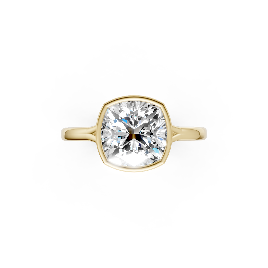 Cushion Bezel Cathedral Shank Ring