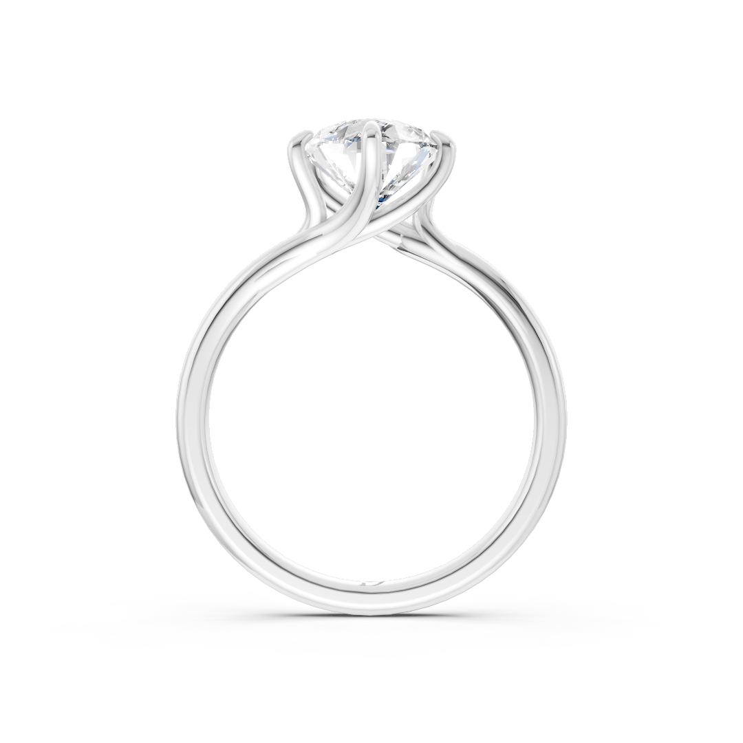 Pear Diamond Bypass Shank Solitaire Ring