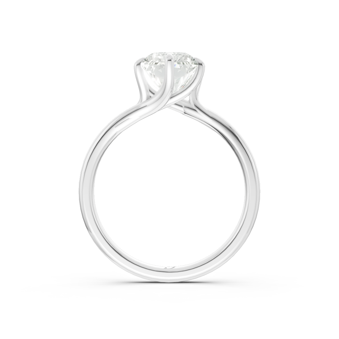 Radiant Diamond Bypass Shank Solitaire Ring