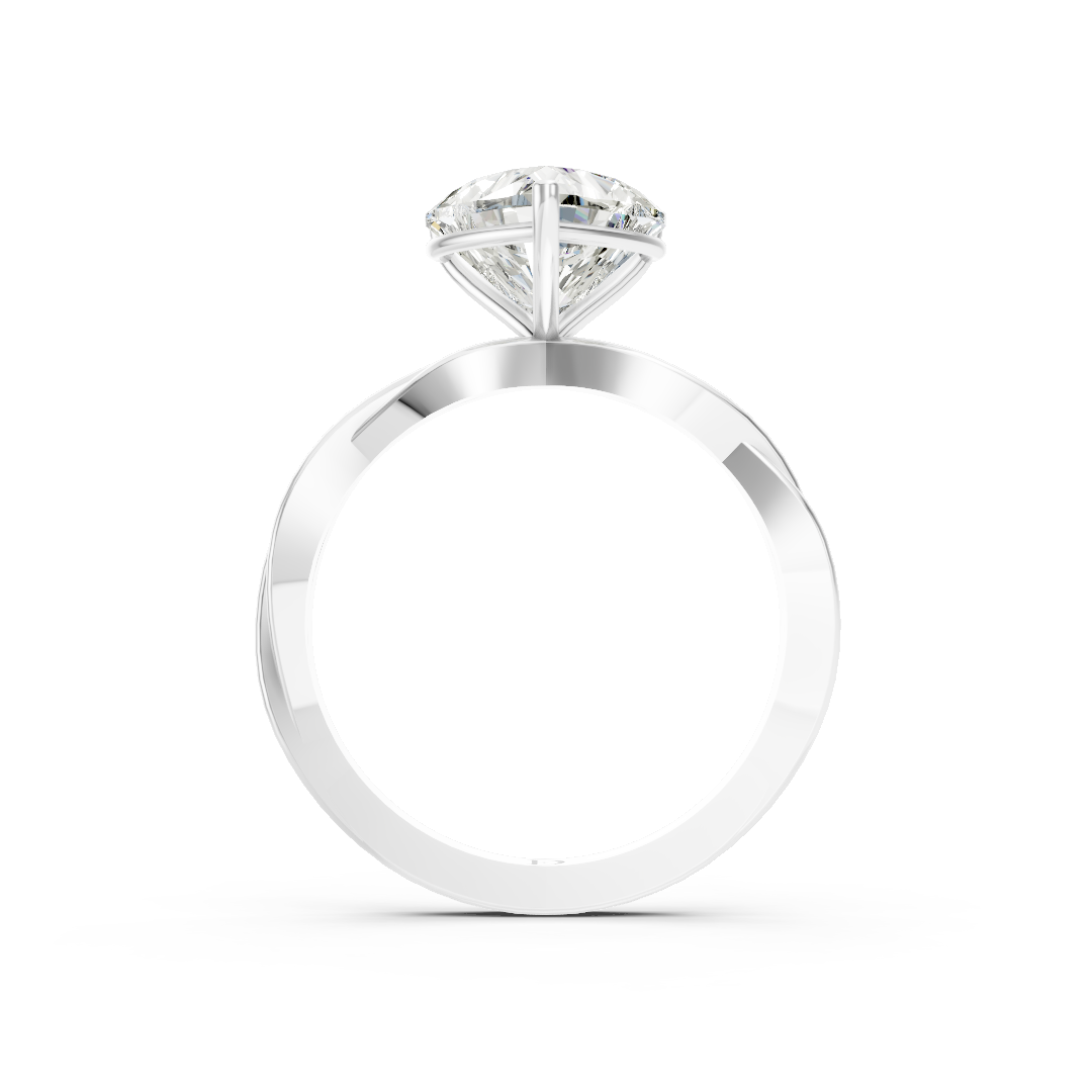 Heart Cut Diamond Crisscross Ring