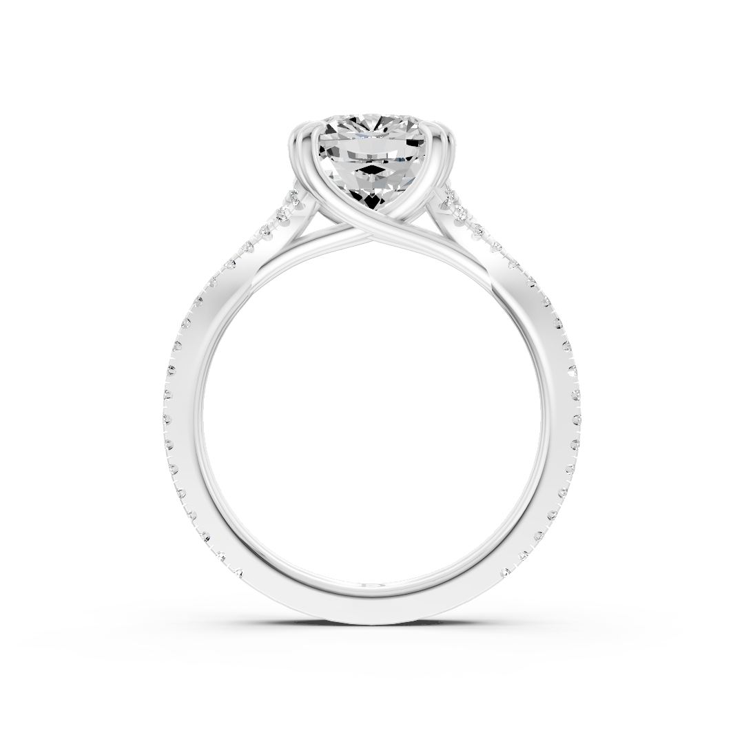 Cushion Diamond Double Band Engagement Ring