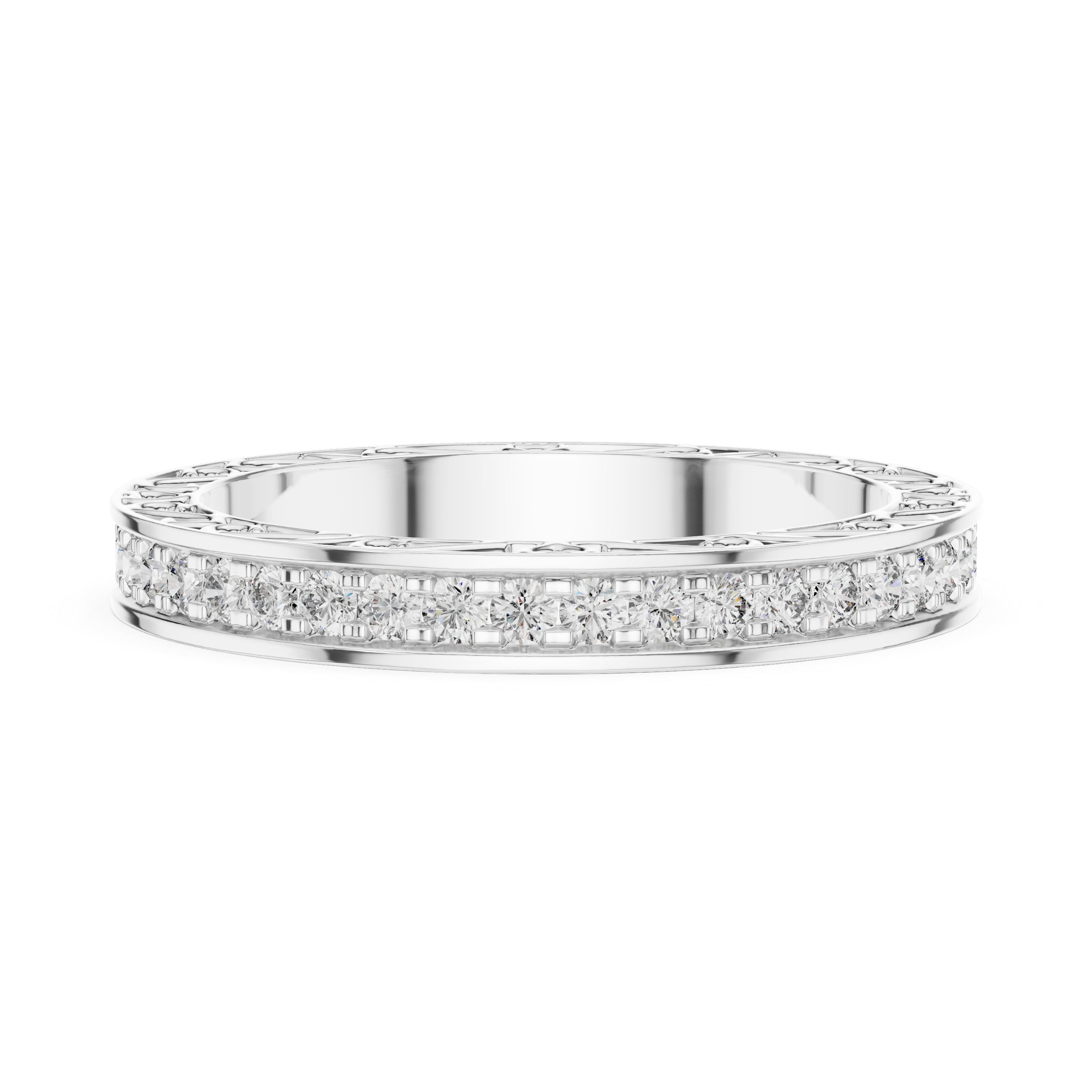 Vintage Inspired Filigree Diamond Eternity Band