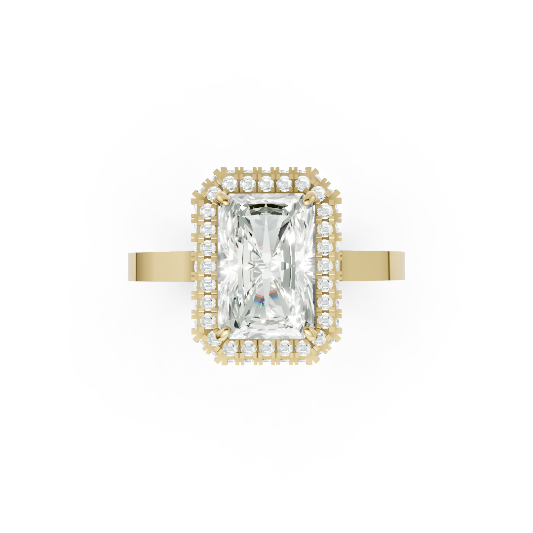 Radiant Diamond Double Halo Ring