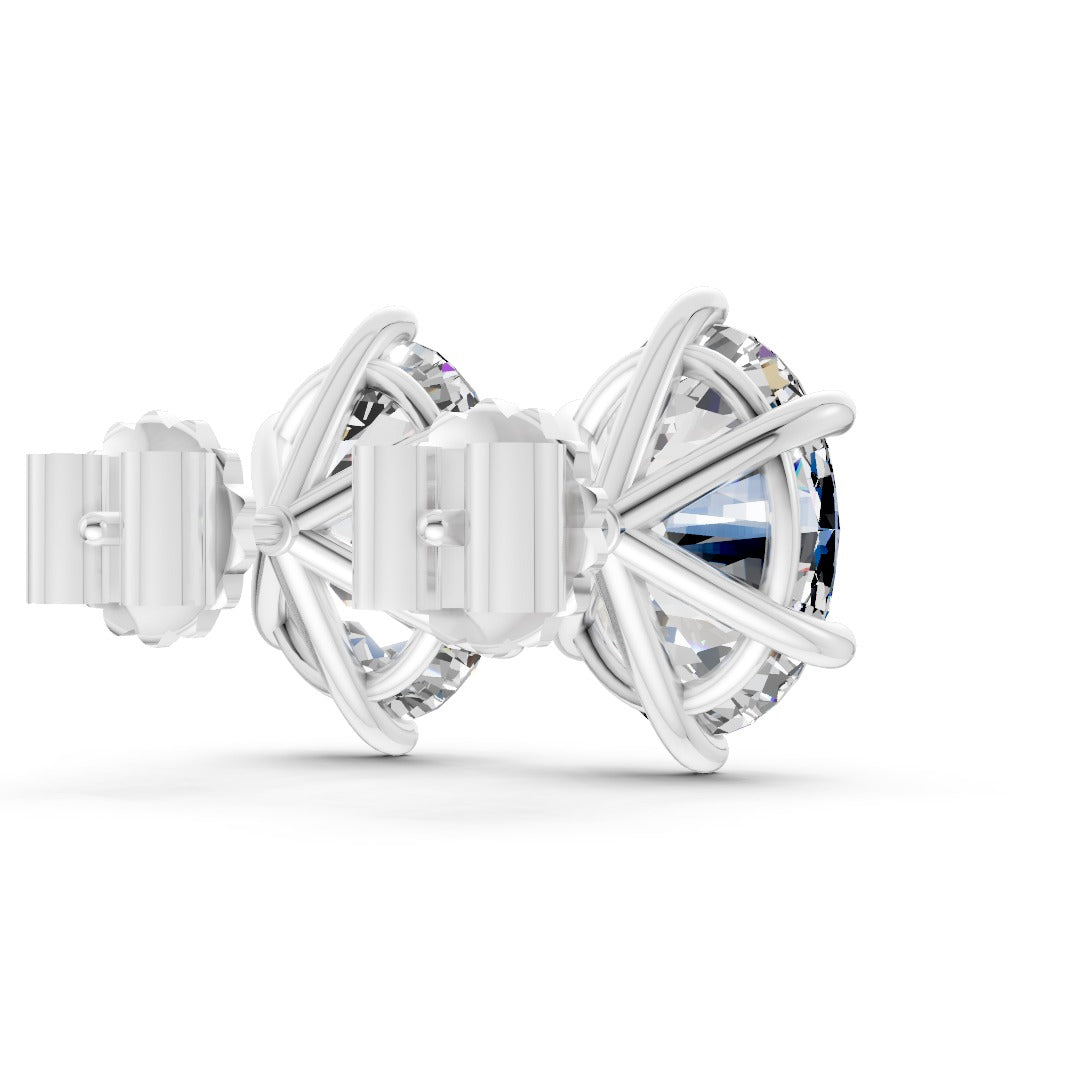 Oval Brilliant Cut Diamond Stud Earrings