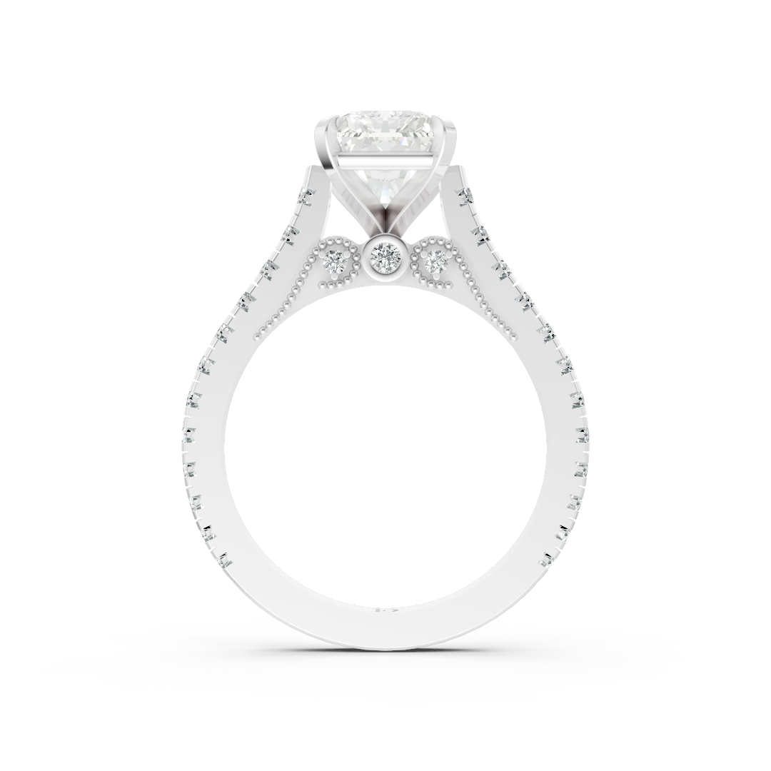 Radiant Diamond Graduation Set Engagement Ring