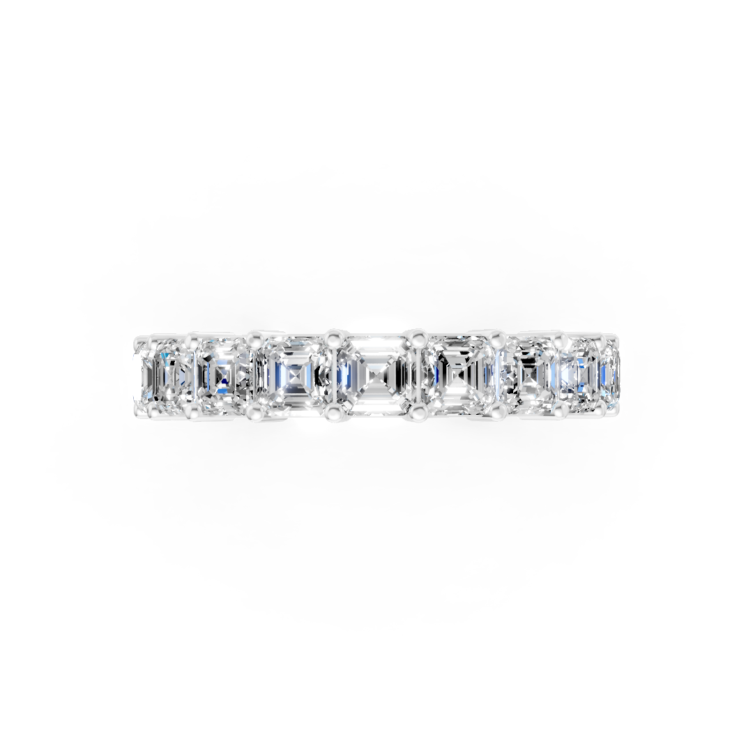 Shared Prong Asscher Cut Half Eternity Band