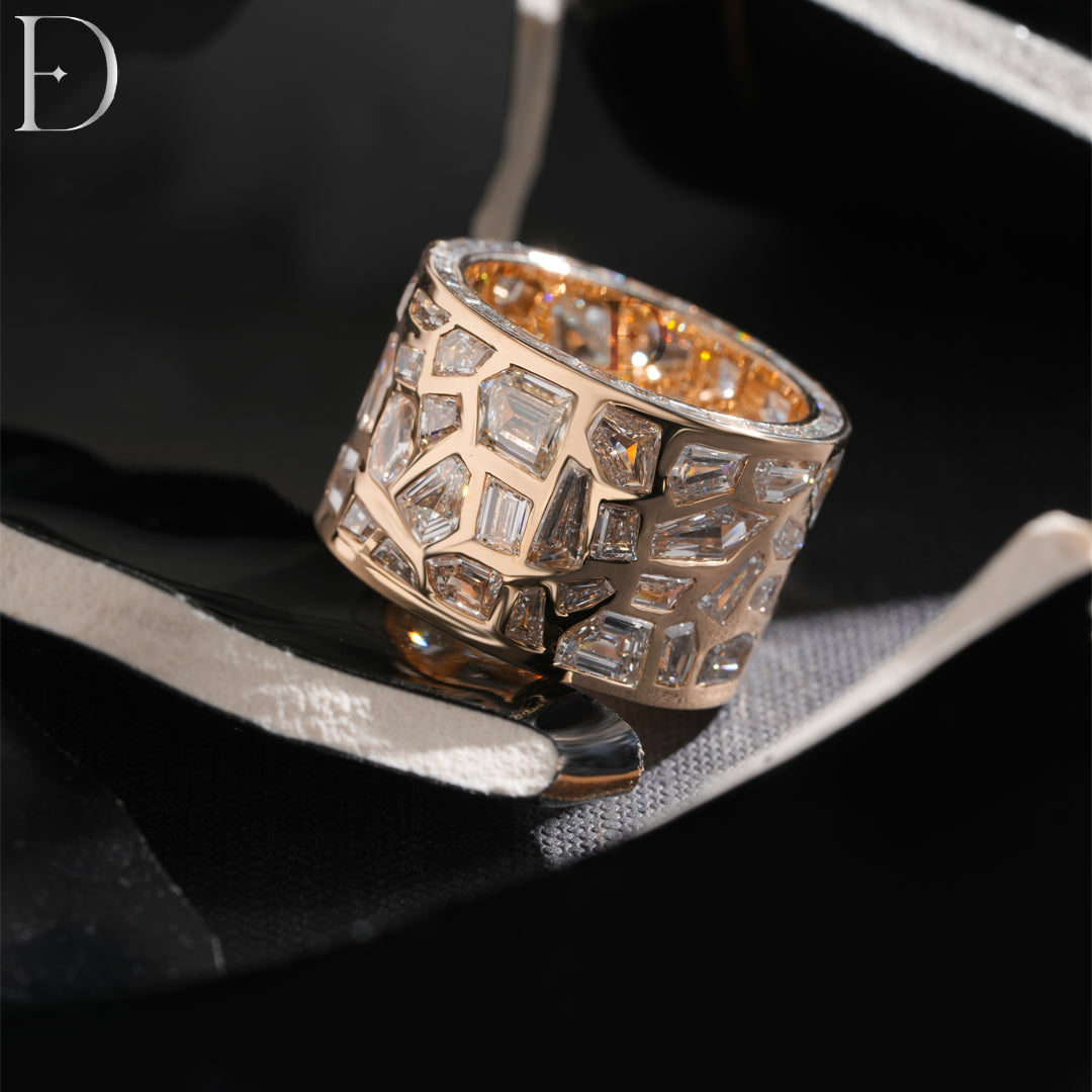 Broken Mirror Ring With Yellow Setting