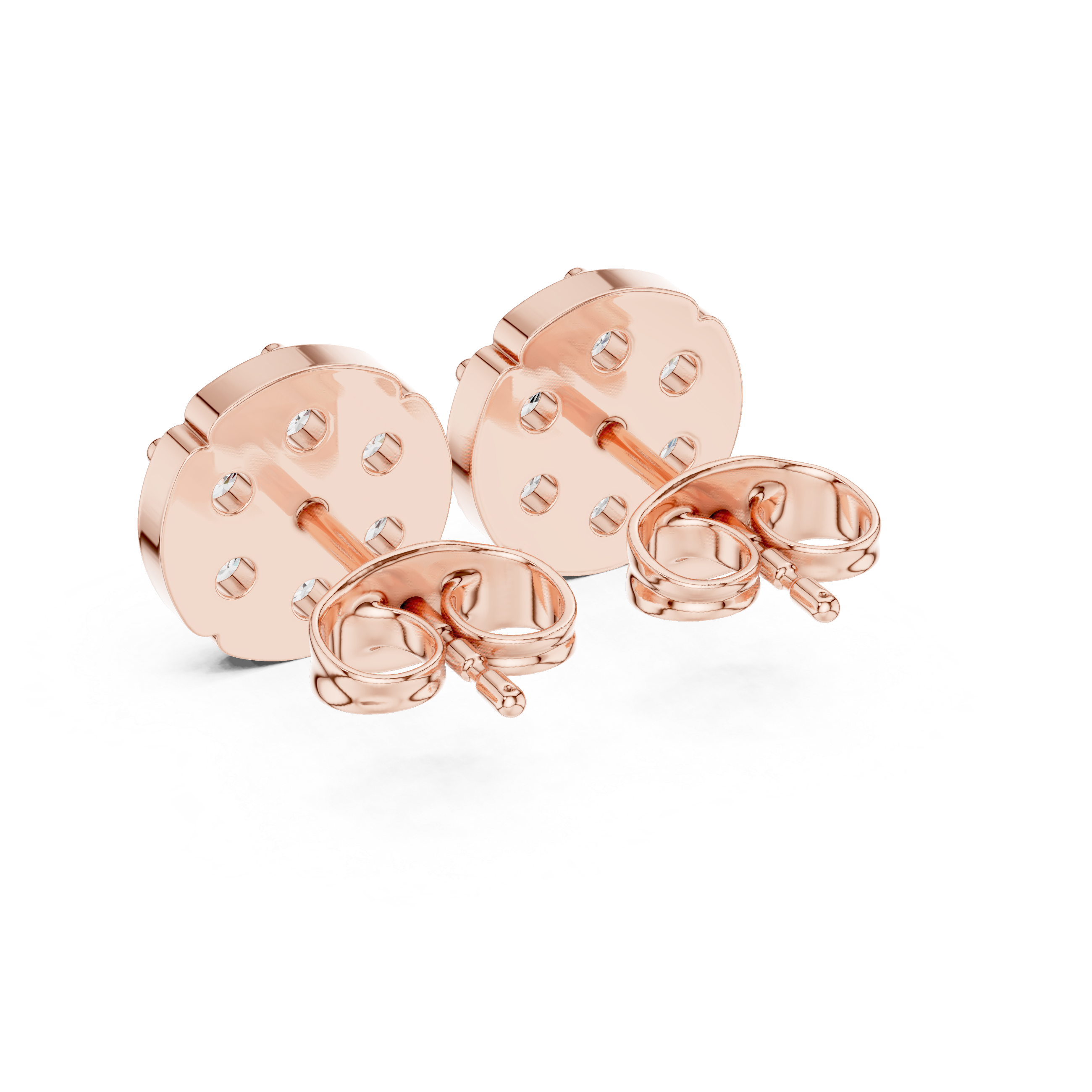Elegant Round Diamond Cluster Studs Earring
