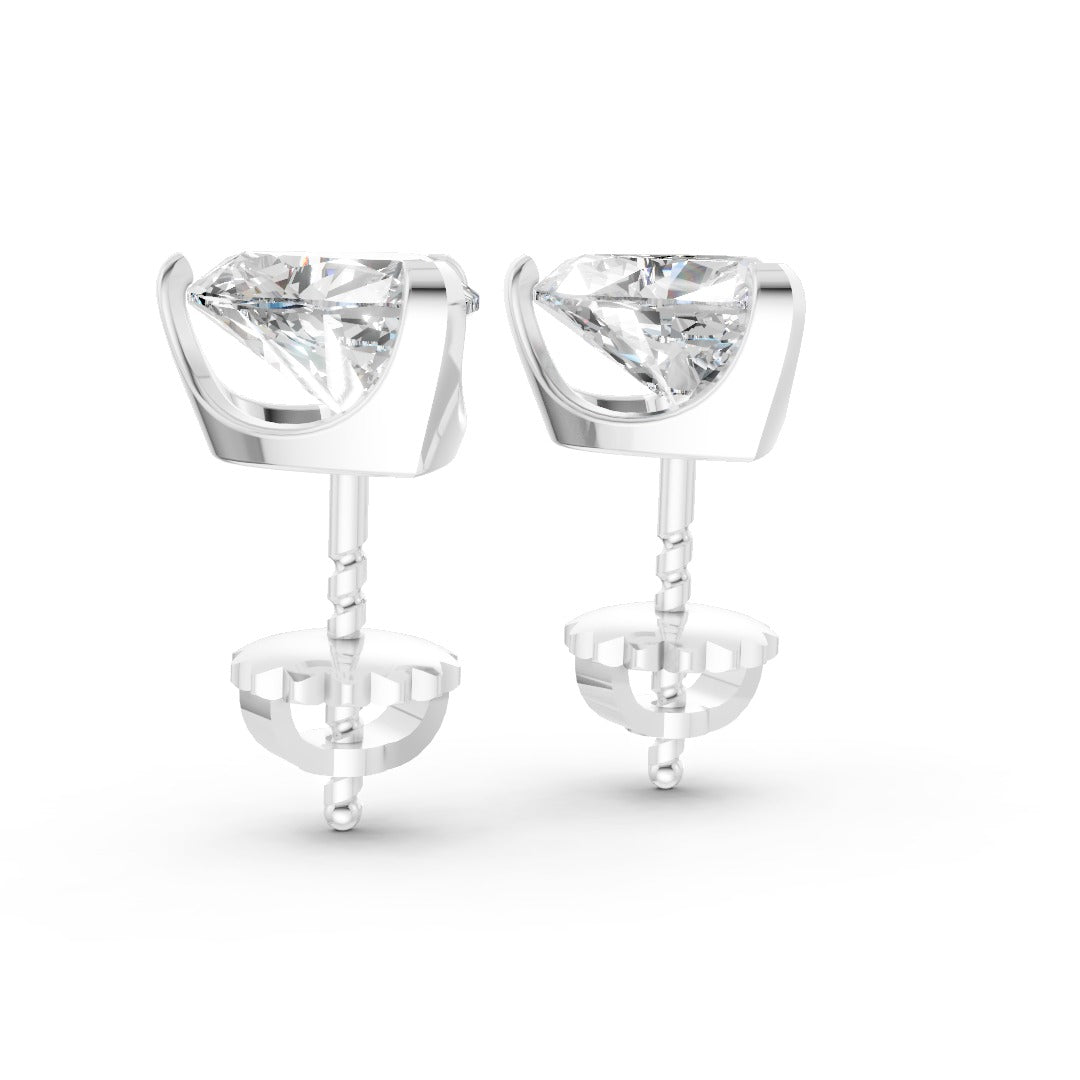 Heart Cut Diamond Stud Earrings
