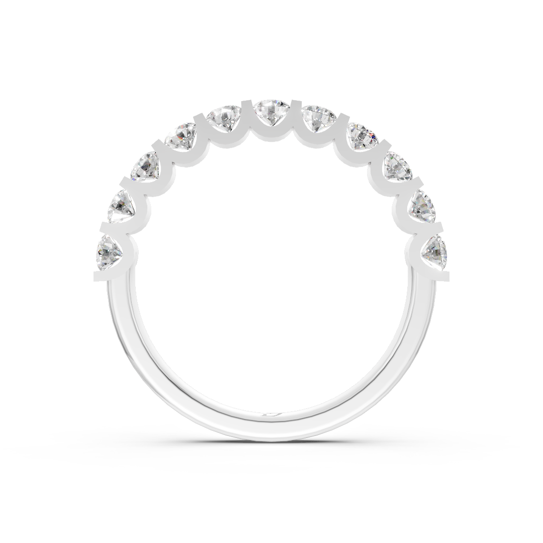 Round Diamond Bar Set Half Eternity Band