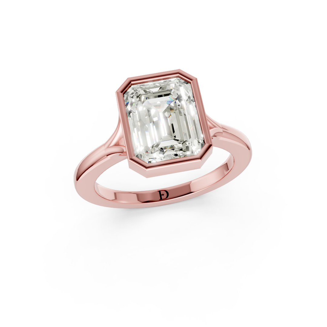 Emerald Bezel Cathedral Shank Ring