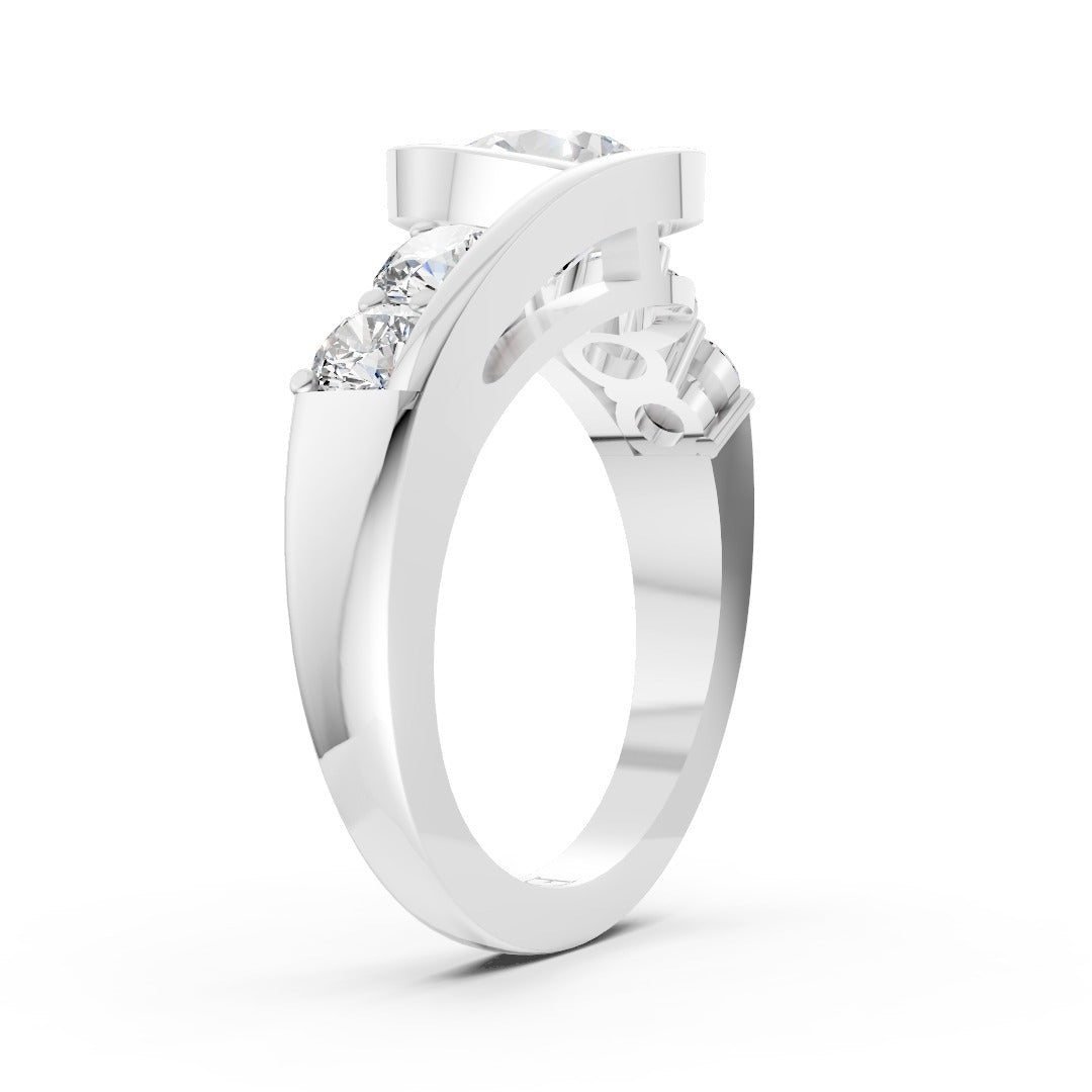 Unique Five-Stone Round And Round Diamond Ring