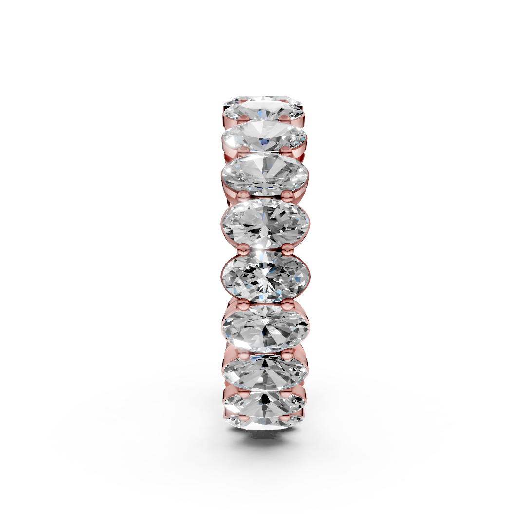 Oval Diamond Shared Prong Eternity Band