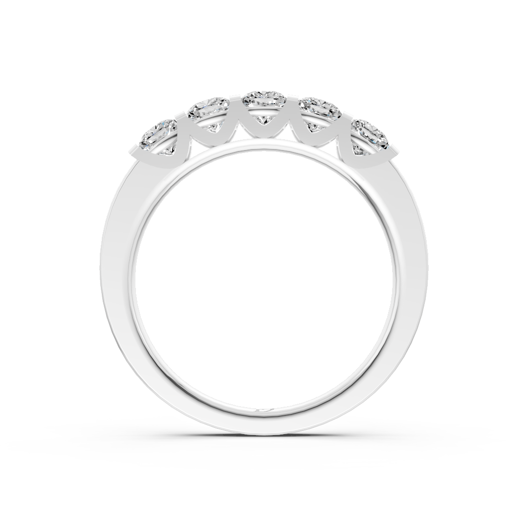 Five Stone Cushion Diamond Promise Band