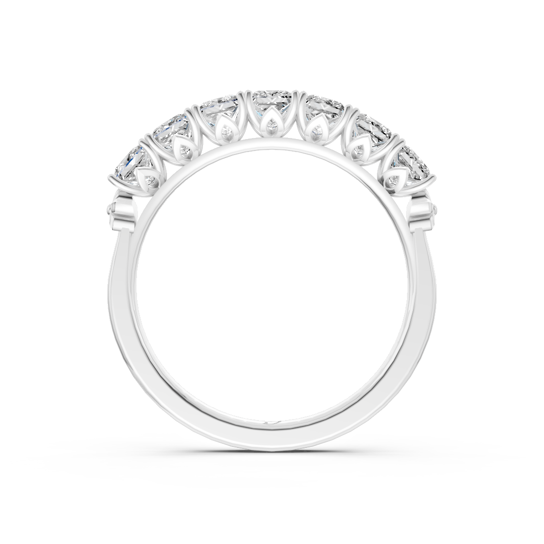 Princess Cut 7 Stone Lotus Band