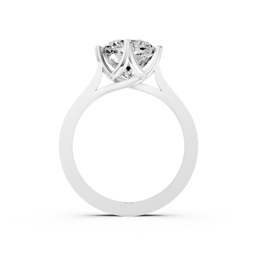 Cushion Cut Diamond Cathedral Shank Ring
