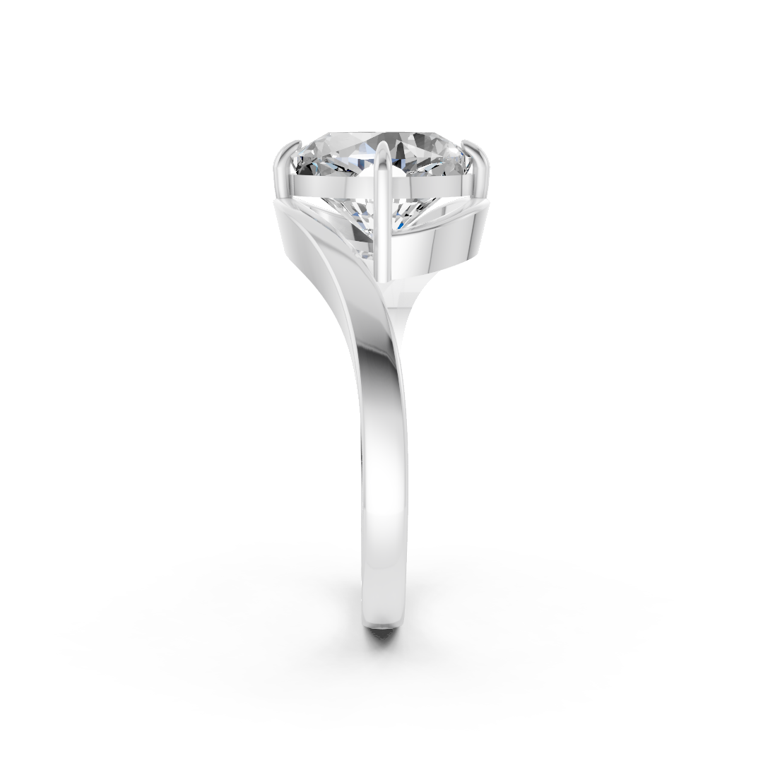 Cushion Diamond Bypass Shank Ring