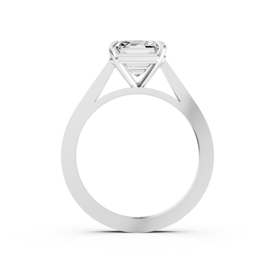 Asscher Diamond 4-Prong Ring
