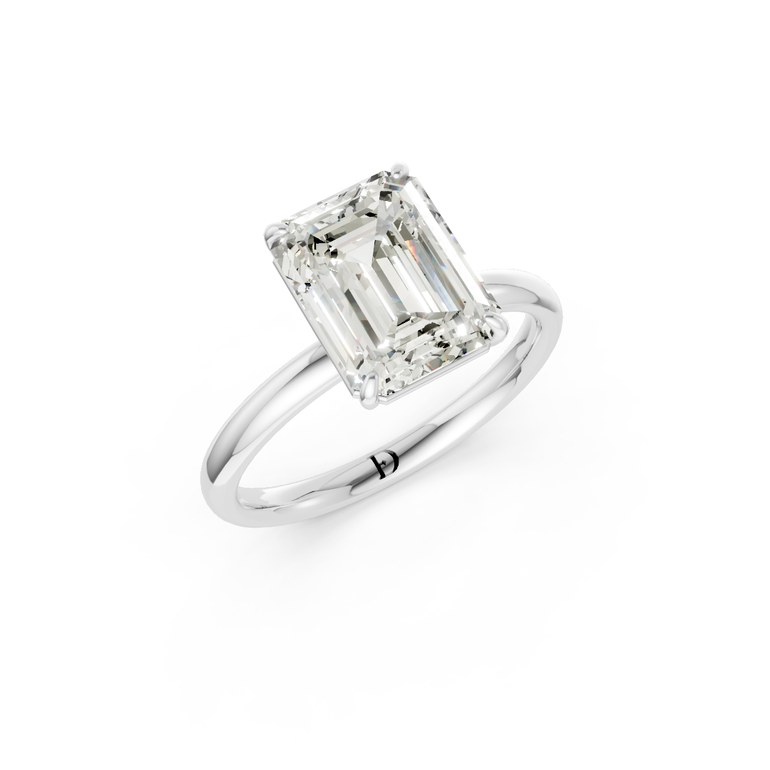 Emerald Solitaire Engagement Ring