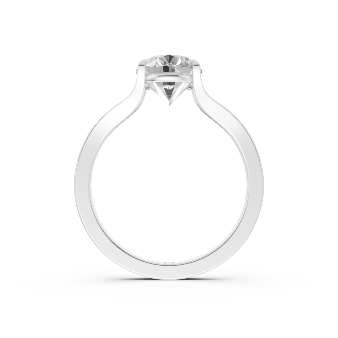 Oval Cut Minimalist Split Shank Ring