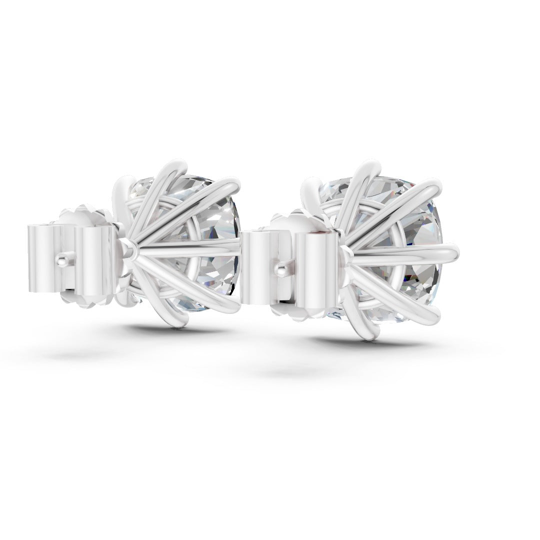 Cushion Brilliant Cut Diamond Stud Earrings
