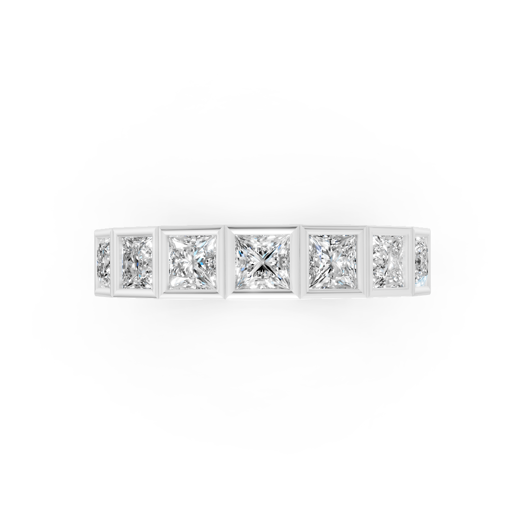 Princess Diamond Bezel Set Eternity Band