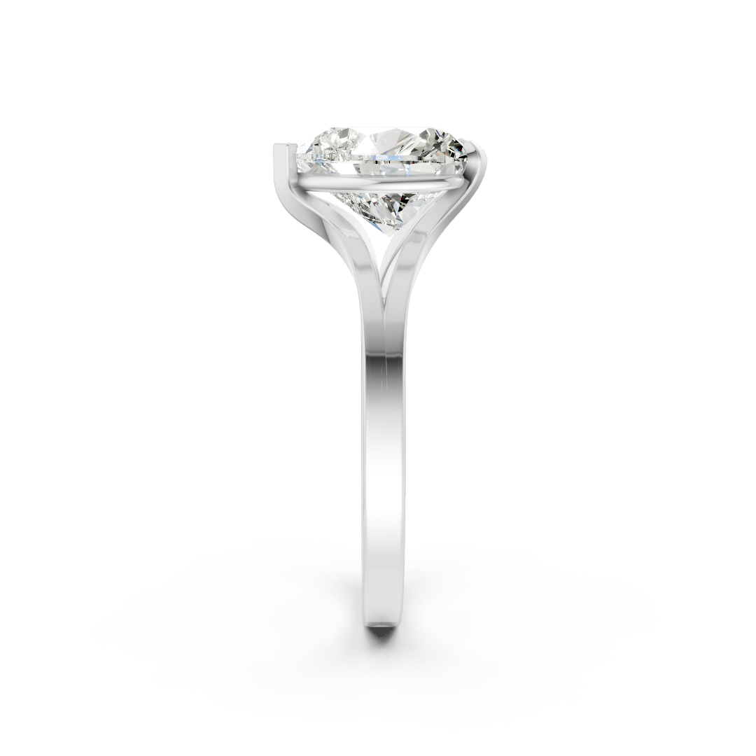 Heart Cut Minimalist Split Shank Ring