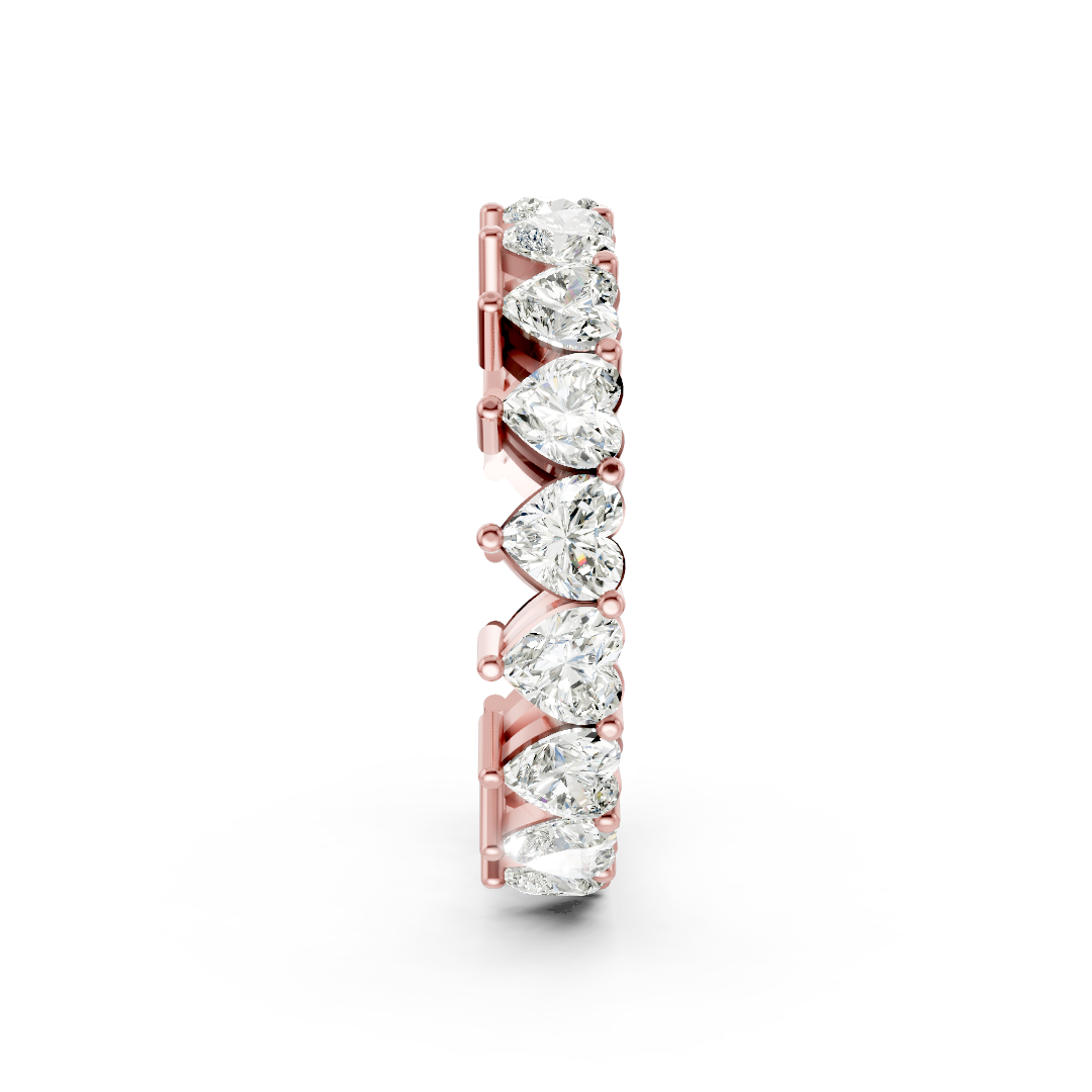 Heart Diamond Shared Prong Eternity Band