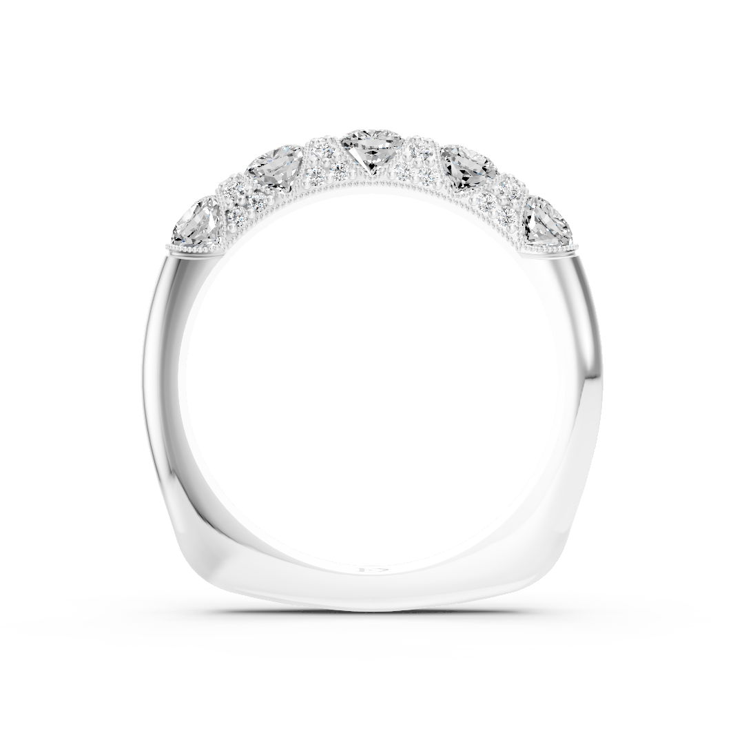 Vintage Cushion Diamond Anniversary Band