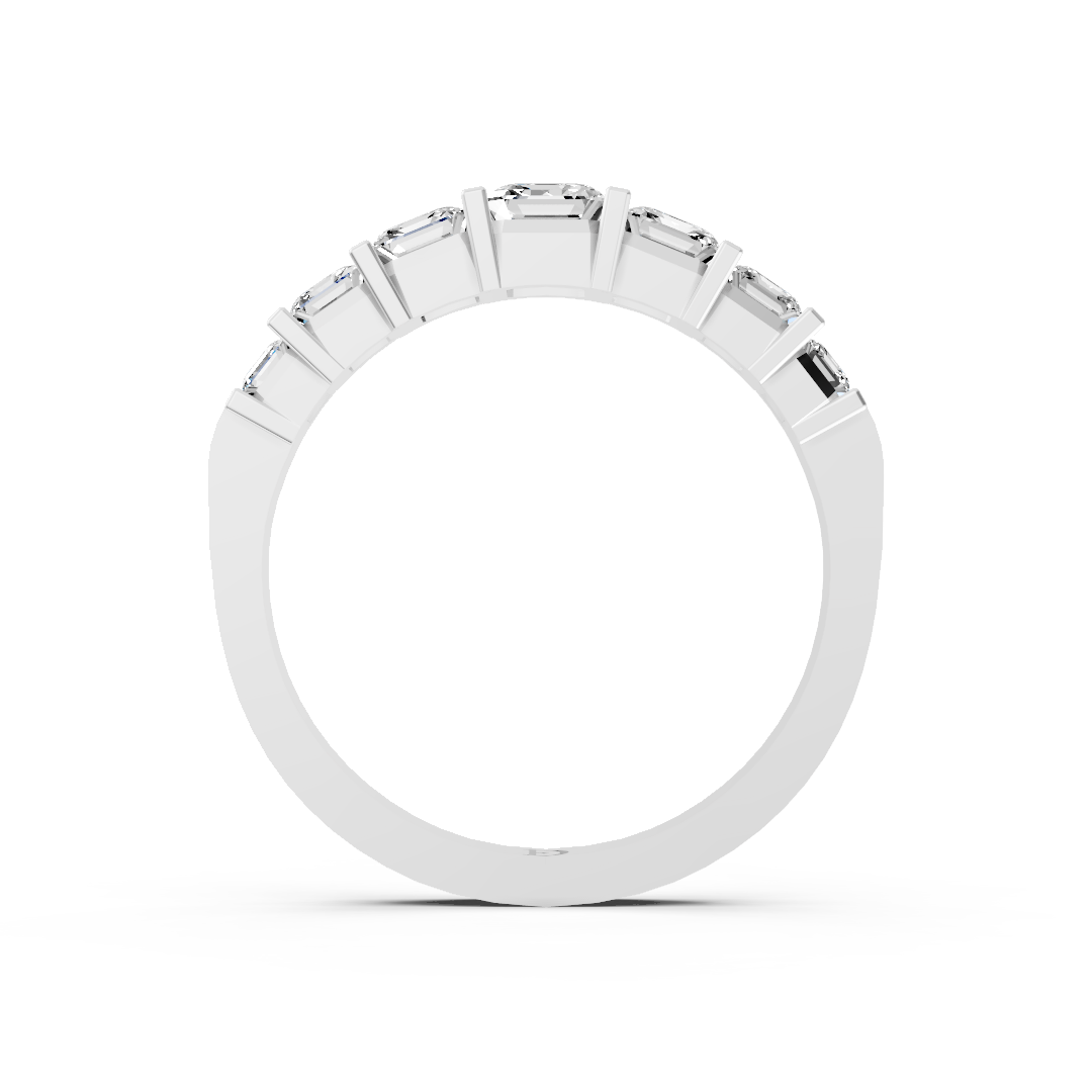 Asscher Brilliant Bar Set Diamond Band